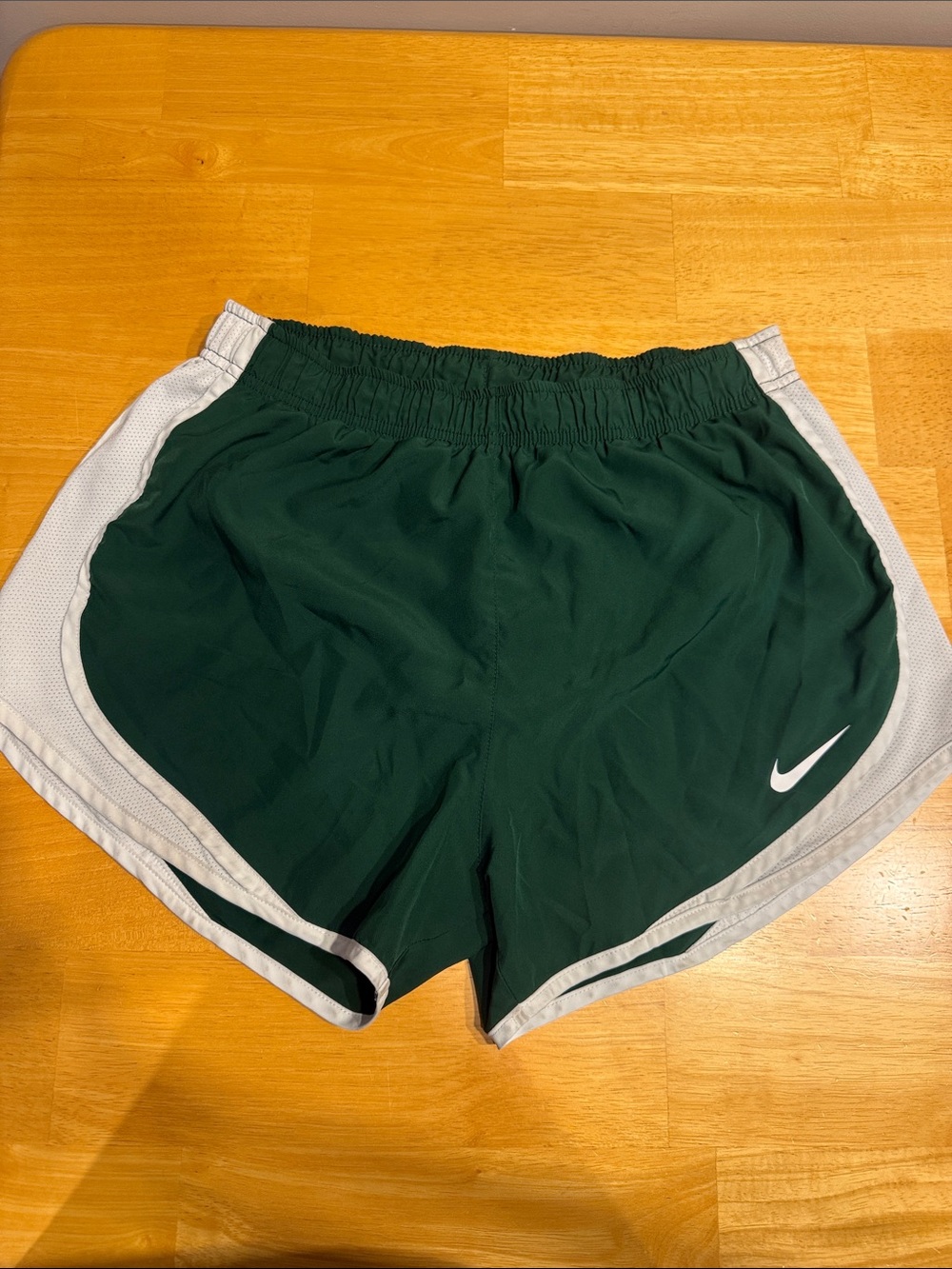 Nike Women’s Dark Green Athletic Shorts with White Trim